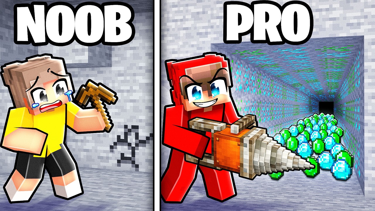 Minecraft Pickaxe Battle: Noob vs. Pro – Power & Efficiency
