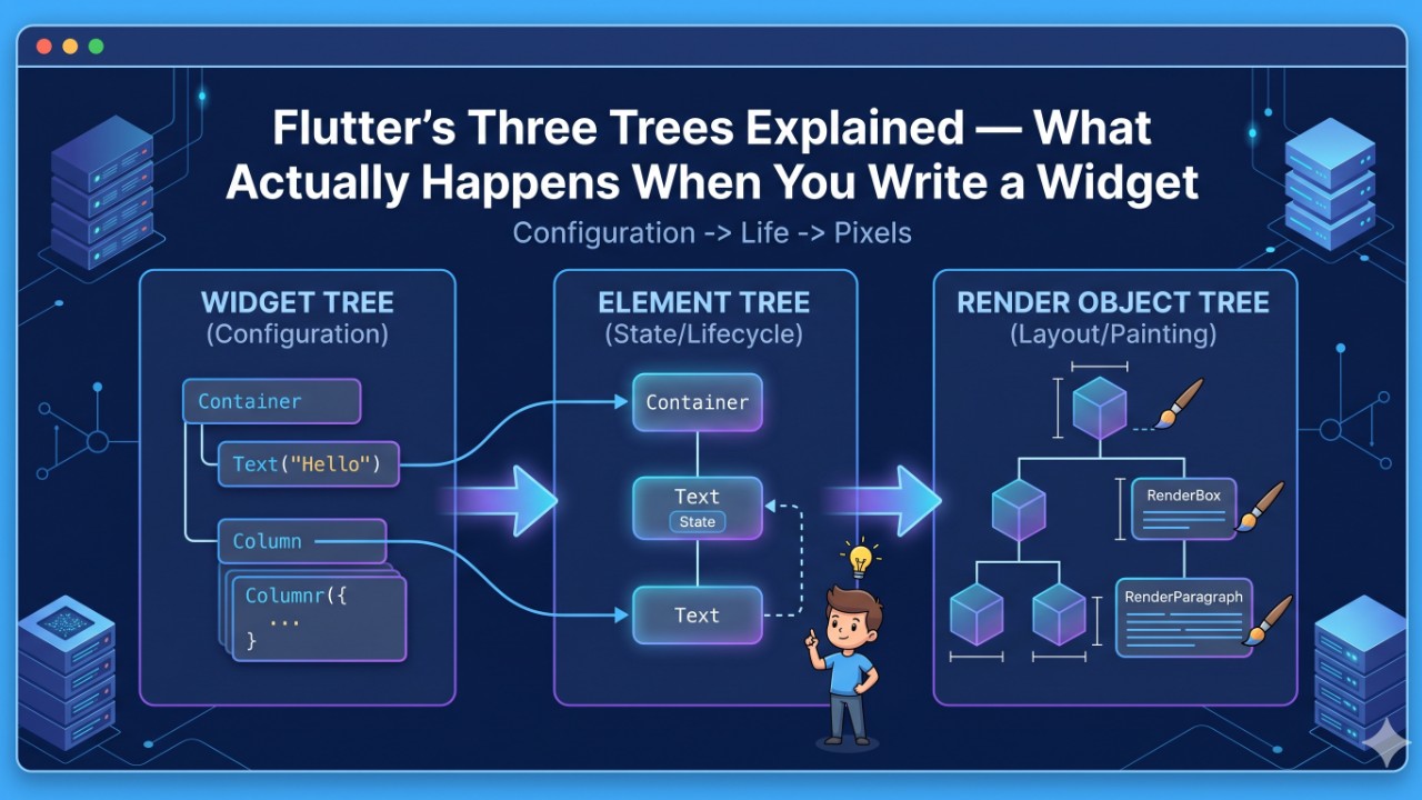 Flutter's Three Trees Explained — What Actually Happens When You Write ...